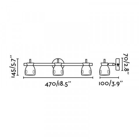 Spot noir mika 3 ampoules h14,5 cm