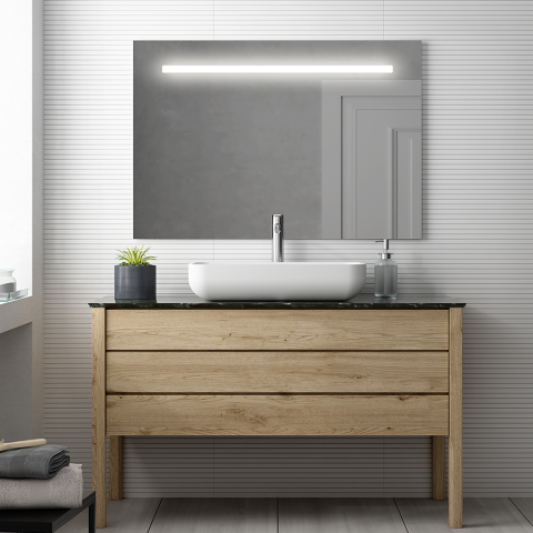 Miroir éclairage led de salle de bain stam avec interrupteur tactile - 120x80cm