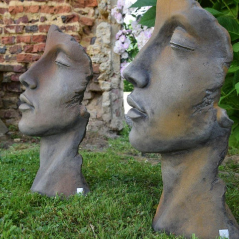 Statue visage homme extérieur petit format - 53 cm - Couleur au choix