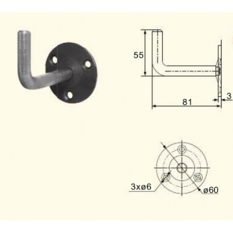 Support de main courante coudé fixe à souder TORBEL INDUSTRIE 9930070