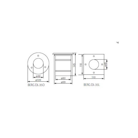 Support de spot sol GU10 extérieur encastrable - Forme - Rond