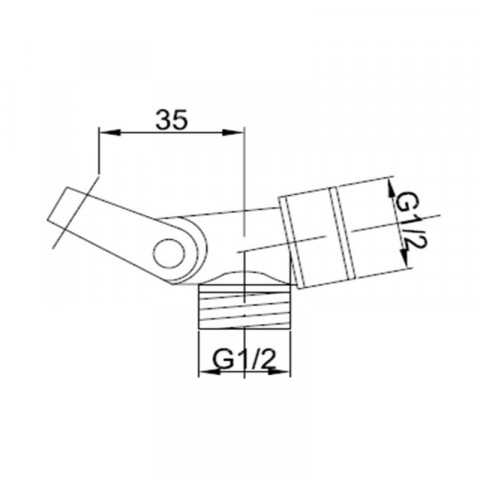 Support mural fixe en métal chromé en 2 pièces pour douchette et flexible de douche - Chape articulée seule