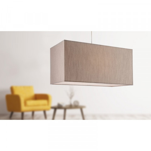 Suspension 1 ampoule prince, acier, avec abat-jour perle