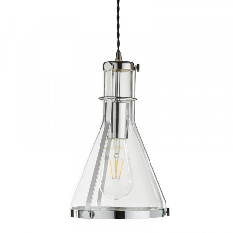 Suspension 19 cm roxbury, en chrome et verre