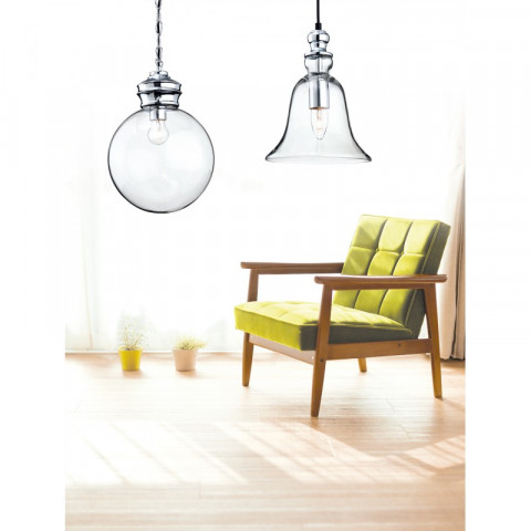 Suspension 20 cm omar, chrome et verre