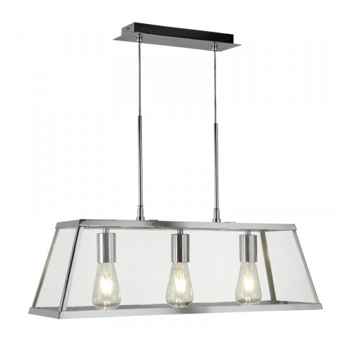 Suspension 65 cm voyager, chrome et verre