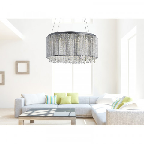 Suspension 8 ampoules beatrix, en chrome et cristal