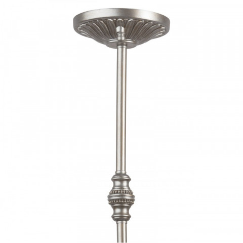 Suspension argentée country 1 ampoule 145 cm