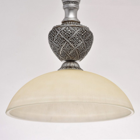 Suspension argentée country 1 ampoule 221 cm
