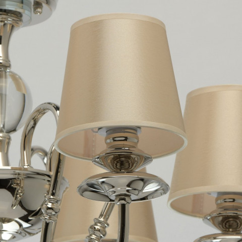 Suspension argentée elegance 6 ampoules 145 cm