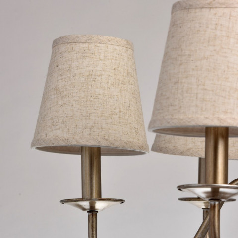 Suspension argentée elegance 6 ampoules 95 cm