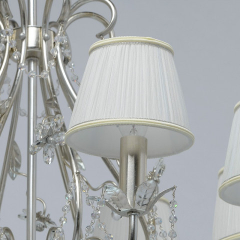 Suspension argentée elegance 8 ampoules 140 cm