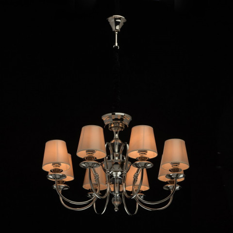Suspension argentée elegance 8 ampoules 145 cm