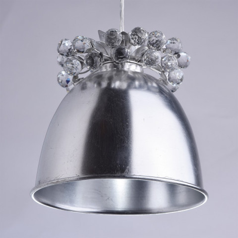 Suspension argentée flora 1 ampoule 115 cm