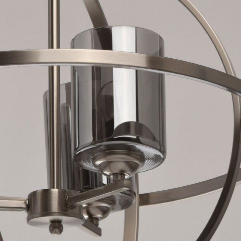 Suspension argentée loft 3 ampoules 85 cm