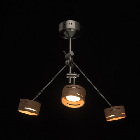Suspension argentée megapolis 3 ampoules 60 cm