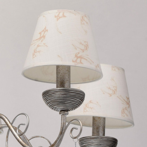 Suspension argentée neoclassic 5 ampoules 103 cm