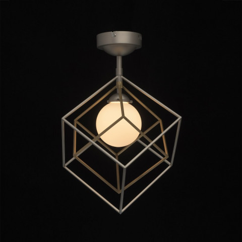 Suspension argentée neoclassic   56 cm
