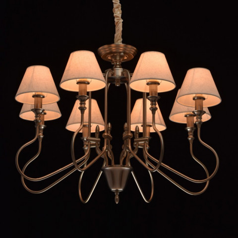 Suspension argentée neoclassic 8 ampoules 110 cm