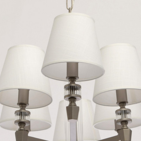 Suspension argentée neoclassic 8 ampoules 89 cm