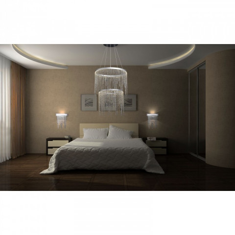 Suspension argentéeée crystal   153 cm
