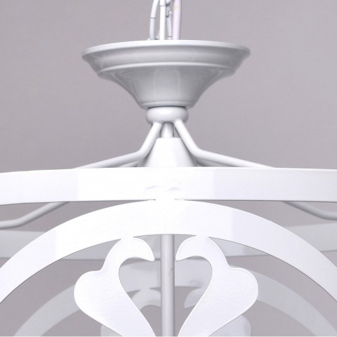 Suspension blanche country 5 ampoules 130 cm