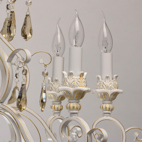 Suspension blanche country 8 ampoules 272 cm