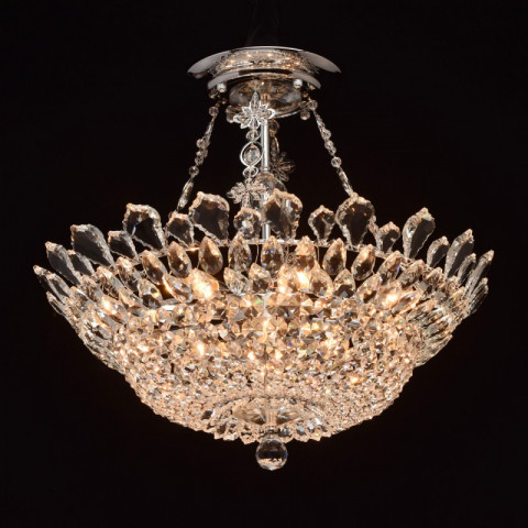 Suspension blanche crystal 12 ampoules 55 cm