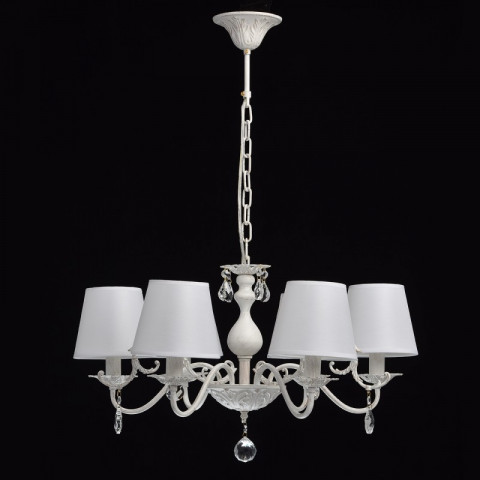 Suspension blanche elegance 6 ampoules 82 cm