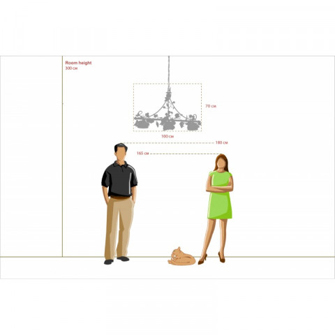 Suspension blanche flora 3 ampoules 130 cm