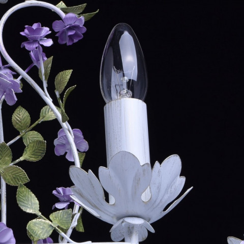 Suspension blanche flora 6 ampoules 122 cm