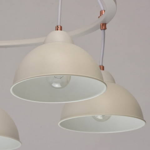 Suspension blanche loft 5 ampoules 77 cm