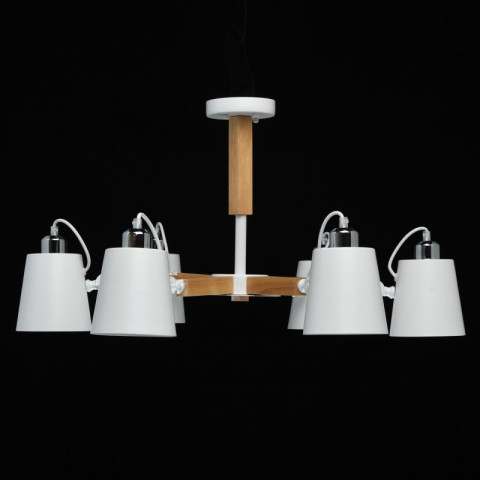Suspension blanche megapolis 6 ampoules 40 cm