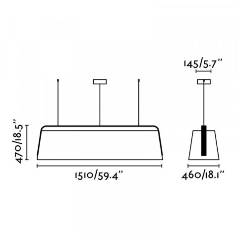 Suspension bois noir stood 5 ampoules