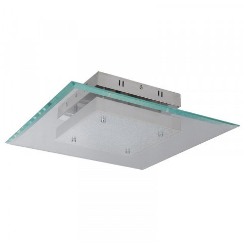Suspension carrée lexi, chrome et verre