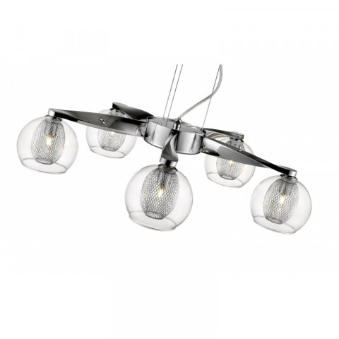 Suspension chrome liverpool 5 lumières
