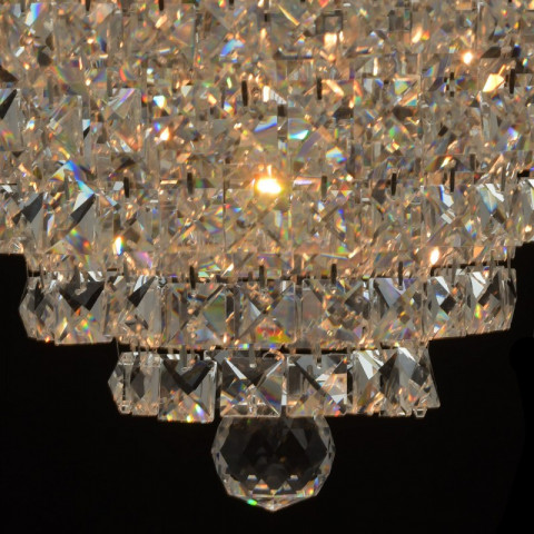 Suspension chromée crystal 5 ampoules 43 cm
