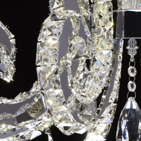 Suspension chromée crystal 80 ampoules 132 cm