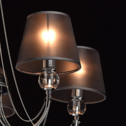 Suspension chromée elegance 5 ampoules 60 cm