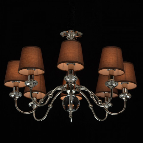 Suspension chromée elegance 8 ampoules 145 cm