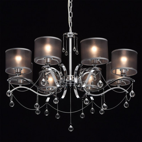 Suspension chromée elegance 8 ampoules 76 cm