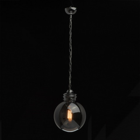 Suspension chromée industrial 1 ampoule 155 cm
