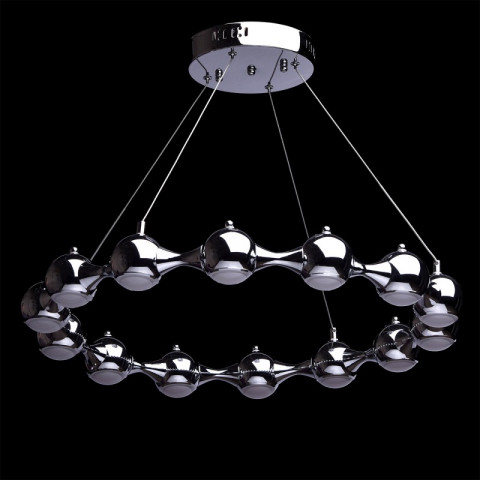 Suspension chromée techno 14 ampoules 113 cm