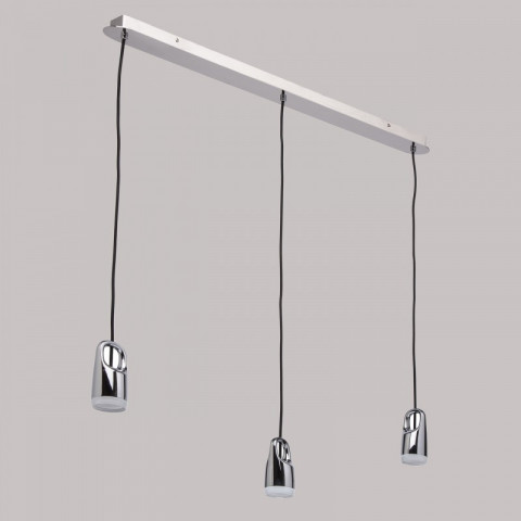 Suspension chromée techno 3 ampoules 195 cm