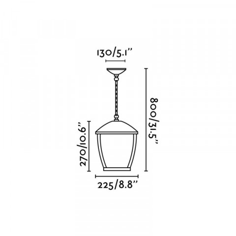 Suspension de jardin grise wilma 1 ampoule