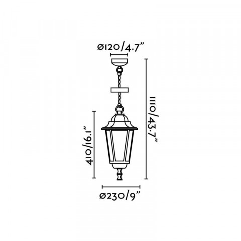 Suspension de jardin noire paris 1 ampoule