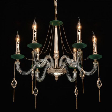 Suspension dorée classic 6 ampoules 105 cm