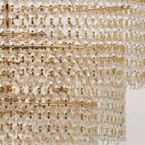Suspension dorée crystal 10 ampoules 90 cm