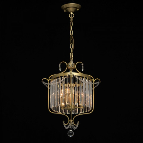 Suspension dorée crystal 3 ampoules 90 cm