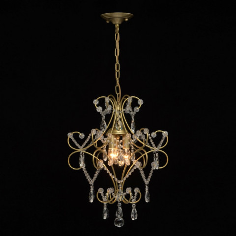 Suspension dorée crystal 3 ampoules 94 cm